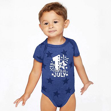 My 1st Fourth of July - Baby Short Sleeve Star Bodysuit