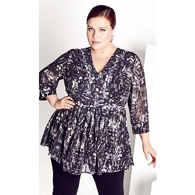 Avenue Women's Plus Size After Dark Print Tunic