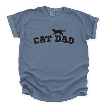 Cat Dad Arched - Men's Garment Dyed Graphic T-Shirt