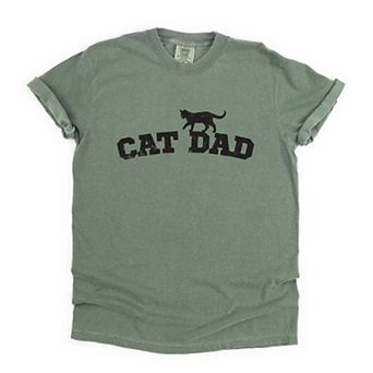 Cat Dad Arched - Men's Garment Dyed Graphic T-Shirt