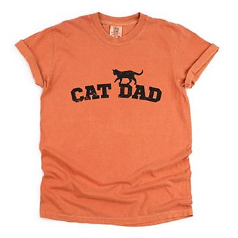 Cat Dad Arched - Men's Garment Dyed Graphic T-Shirt