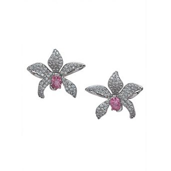 AGP PARIS Floral Crystal Stud Earrings