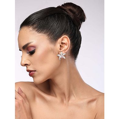 AGP PARIS Floral Crystal Stud Earrings