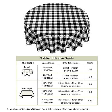 Washable Tablecloth, Checkered Table Cover for Party Picnic Dinner Decor