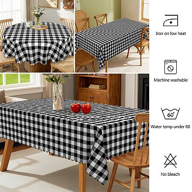 Washable Tablecloth, Checkered Table Cover for Party Picnic Dinner Decor
