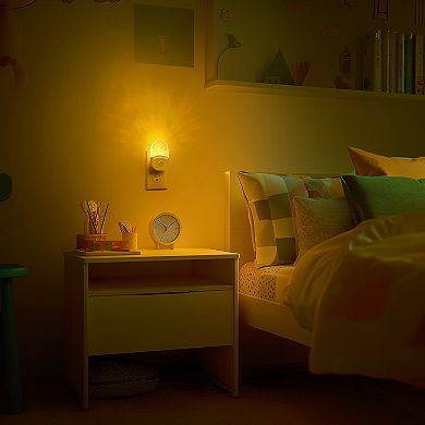 0.5W Integrated LED Color Changing Plug In Night Light 3000K+RGB Acrylic Dimmable Light White 4 Pack