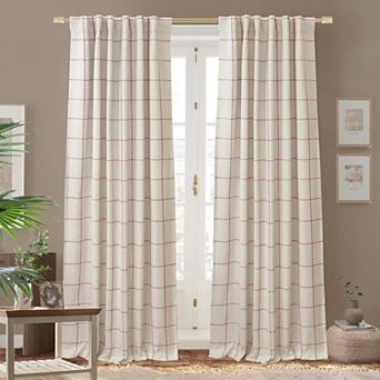 DriftAway 100% Blackout Windowpane Plaid Linen Curtains Yarn Dyed Woven Lined Farmhouse Drapes