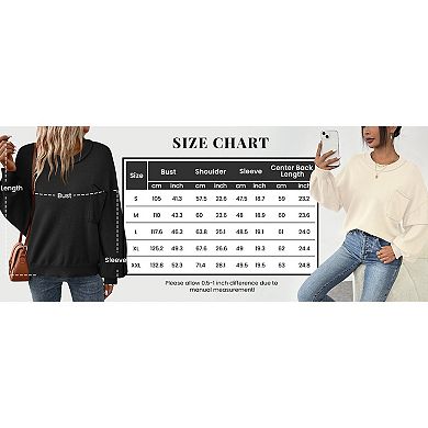 Zeagoo Women's Oversized Lantern Long Sleeve Knitted Pullover, Trendy Fall Sweater Tops