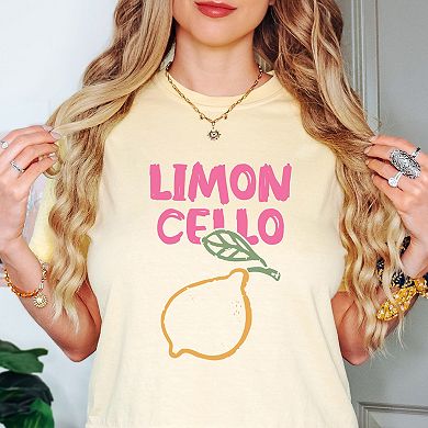 Limoncello Bright Outline - Women's Boxy Crop Top Graphic T-Shirt