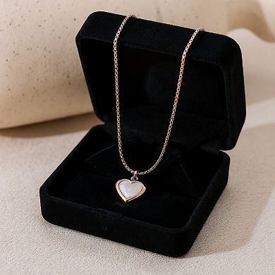 Open Heart Pendant Necklace Minimalist Outline Heart Chain Jewelry