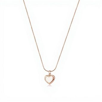 Open Heart Pendant Necklace Minimalist Outline Heart Chain Jewelry