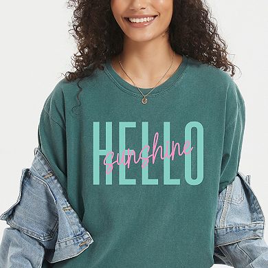 Hello Sunshine Tall - Women's Garment Dyed Graphic T-Shirt