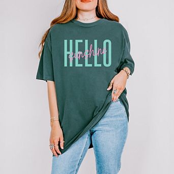 Hello Sunshine Tall - Women's Garment Dyed Graphic T-Shirt