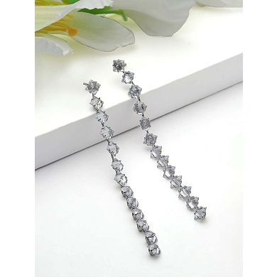 AGP PARIS Crystal Line Drop Earrings