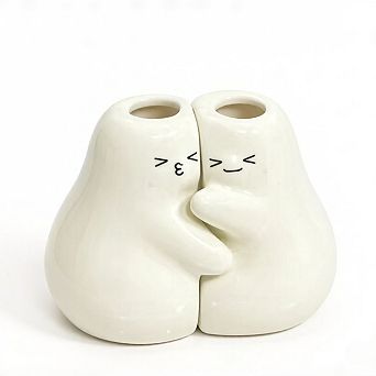 KSIZUIS 2-Pack Cute Ceramic Toothbrush Holders for Bathroom Countertop & Office Desk Decor