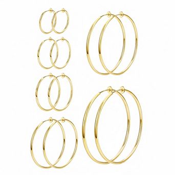 KSIZUIS 6 Pairs Clip On Hoop Earrings For Women Non-pierced Ears Multiple Sizes High Quality