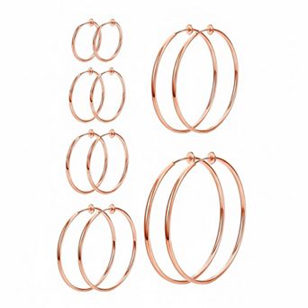 KSIZUIS 6 Pairs Clip On Hoop Earrings For Women Non-pierced Ears Multiple Sizes High Quality