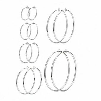 KSIZUIS 6 Pairs Clip On Hoop Earrings For Women Non-pierced Ears Multiple Sizes High Quality