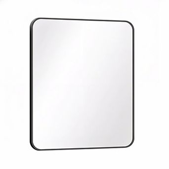 KSIZUIS 30"x36"Black Rectangle Vanity Mirror with Rounded Corners-Wall Mounted for Bathroom&Bedroom