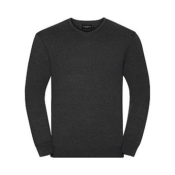 Russell Collection Mens Cotton Acrylic V Neck Sweatshirt