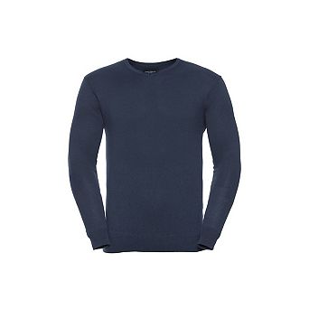 Russell Collection Mens Cotton Acrylic V Neck Sweatshirt