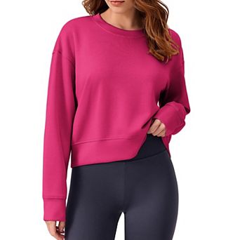Pinspark Women's Cropped Crewneck Sweatshirt Soft Lightweight Long Sleeve Fall Pullover Top