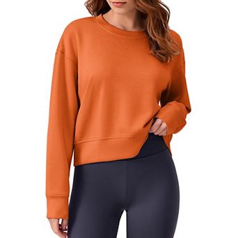 Pinspark Women's Cropped Crewneck Sweatshirt Soft Lightweight Long Sleeve Fall Pullover Top