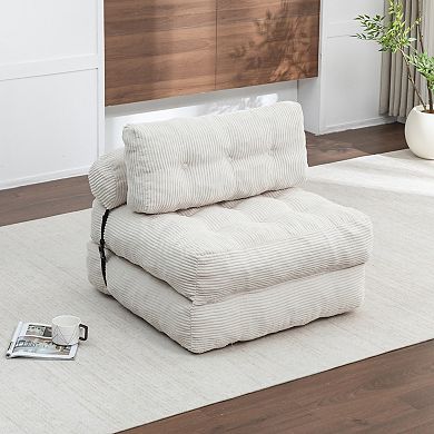 GOODSILO Convertible Sleeper Chair with Foldable Mattress Back Support Lounge