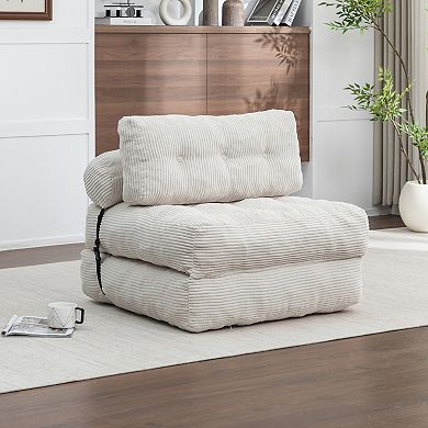 GOODSILO Convertible Sleeper Chair with Foldable Mattress Back Support Lounge