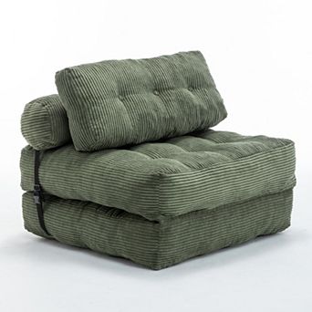 GOODSILO Convertible Sleeper Chair with Foldable Mattress Back Support Lounge