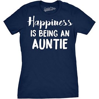 Womens Happiness Is Being an Auntie Funny Family Gift for Best Aunt T shirt Cool