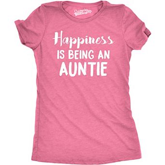 Womens Happiness Is Being an Auntie Funny Family Gift for Best Aunt T shirt Cool