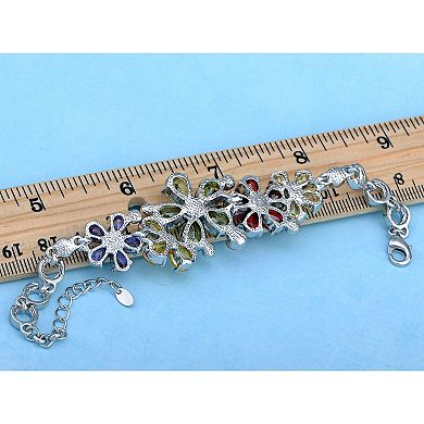 Multicoloured Garden Bursting Fun Crystal Bracelet Bangle
