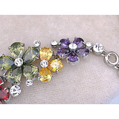 Multicoloured Garden Bursting Fun Crystal Bracelet Bangle