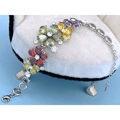 Multicoloured Garden Bursting Fun Crystal Bracelet Bangle
