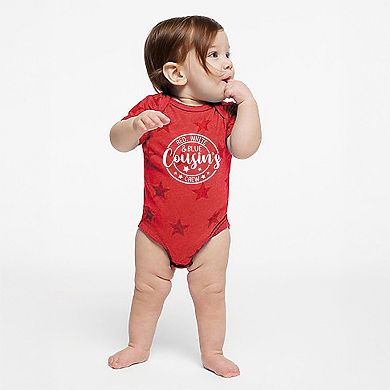 Red White And Blue Cousin's Crew - Baby Short Sleeve Star Bodysuit
