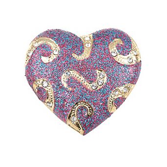Womens Crystal Rhinestone Valentine Heart Love Brooch Pin