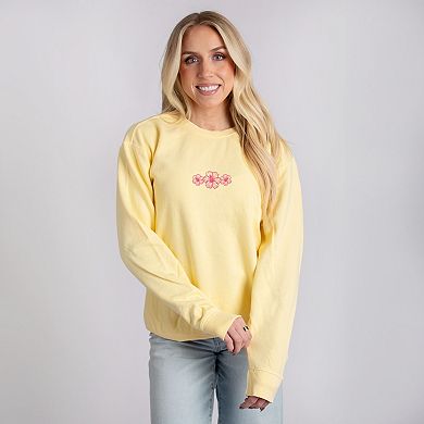 Hibiscus Row Pink - Women's Lightweight Garment Dyed Sweatshirt