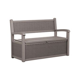 EFU 80 Gallon Storage Bench with Lockable Lid, Weatherproof Resin Patio Seat for Outdoors