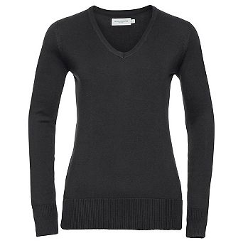 Russell Collection Womens/Ladies Cotton Acrylic V Neck Sweatshirt
