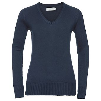 Russell Collection Womens/Ladies Cotton Acrylic V Neck Sweatshirt