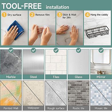 Shower Caddy Shelf Organizer Rack With Soap Holder, set of 4