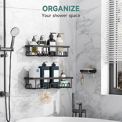 Shower Caddy Shelf Organizer Rack With Soap Holder, set of 4