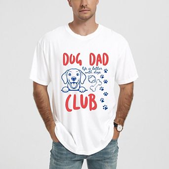 Dog Dad Club Outline - Men's Garment Dyed Graphic T-Shirt
