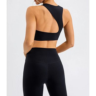Women Supportive Longline High Neck Workout Built in Sports Bras
