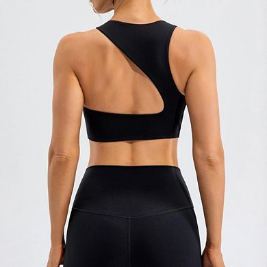 Women Supportive Longline High Neck Workout Built in Sports Bras