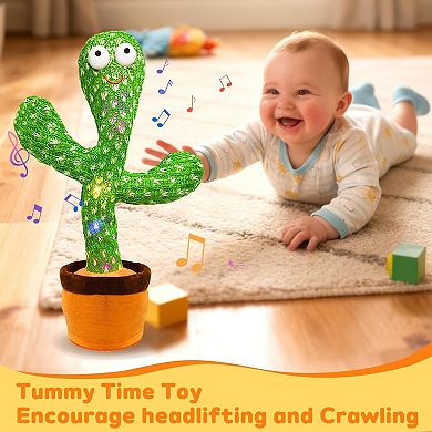 Interactive Toys Dancing Talking Cactus Toy, Singing Musical Record Repeat What You Say Light Up Toy