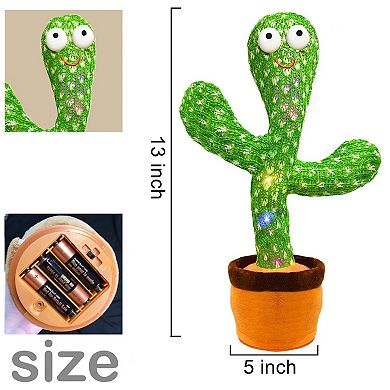 Interactive Toys Dancing Talking Cactus Toy, Singing Musical Record Repeat What You Say Light Up Toy