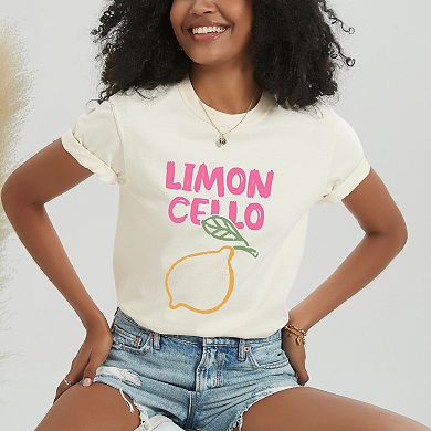 Limoncello Bright Outline - Women's Garment Dyed Graphic T-Shirt