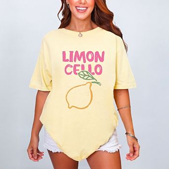 Limoncello Bright Outline - Women's Garment Dyed Graphic T-Shirt